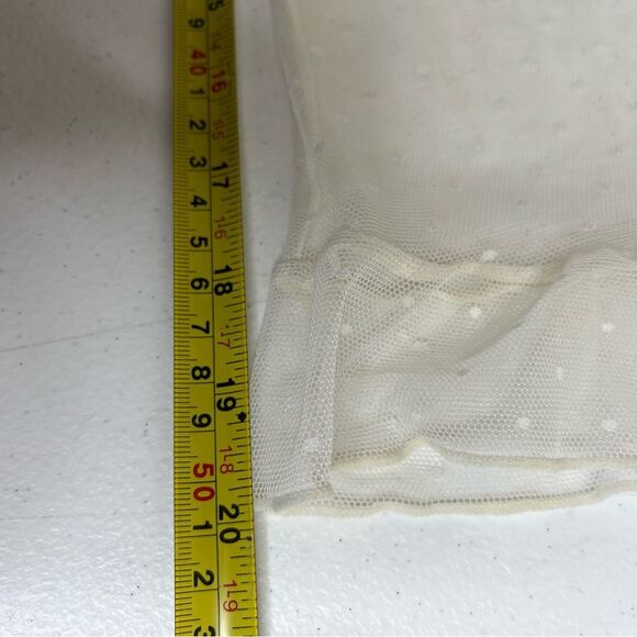 NWOT Jessica Simpson Stretch Mesh Dot Babydoll Cream Floral Lace Women Large - Picture 13 of 15